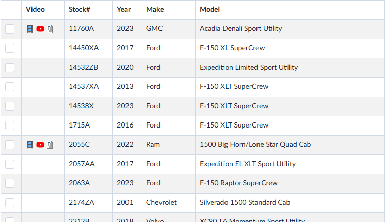 Automotive Merchandising Software Screenshot
